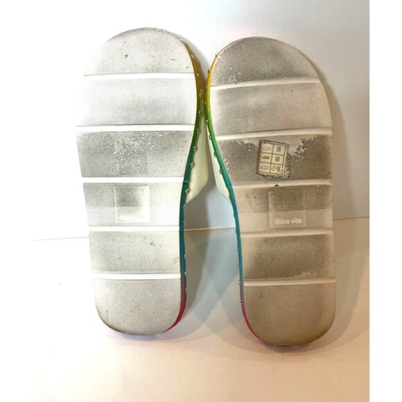 Dolce Vita X Trevor Project Mochi Studded Slide Pride Sandals Rainbow Size 8 - Picture 7 of 8